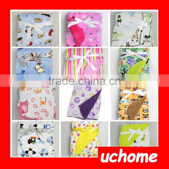 UCHOME Wholesale Custom Super Soft Cotton Plush Baby Infant Blanket