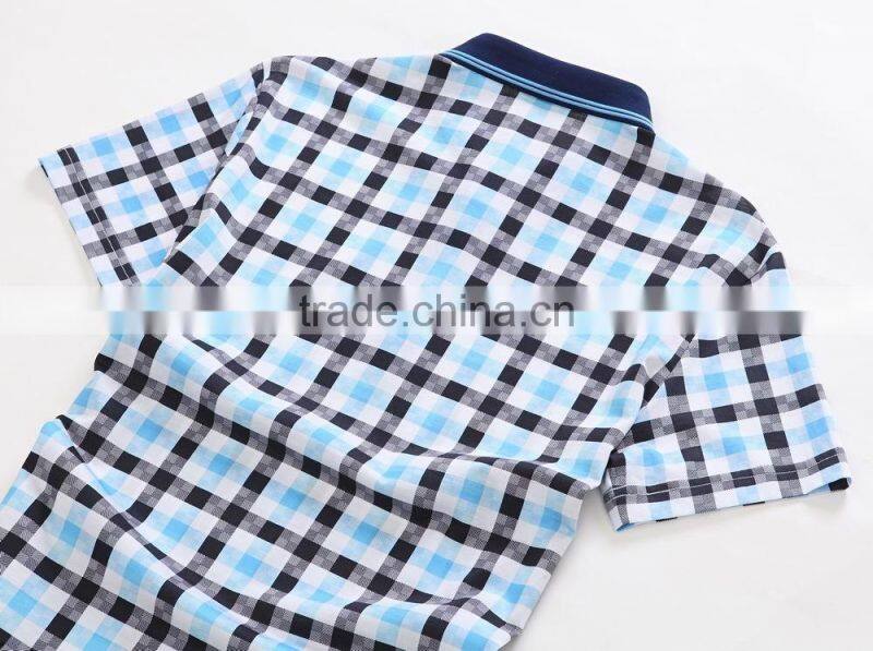 Raidyboer Men's knit polo t shirt 100%cotton with check Raidyboer