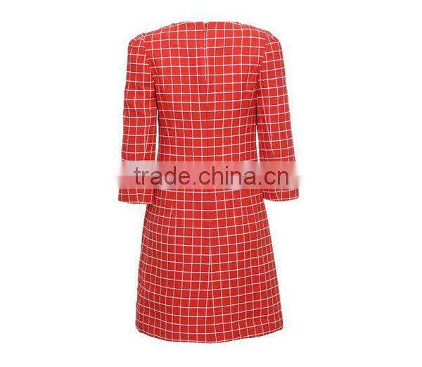 newest polupar fashion ladies' pencil grid printed asian prom dresses