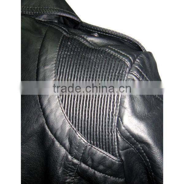 ladie's garment washed pu leather jacket