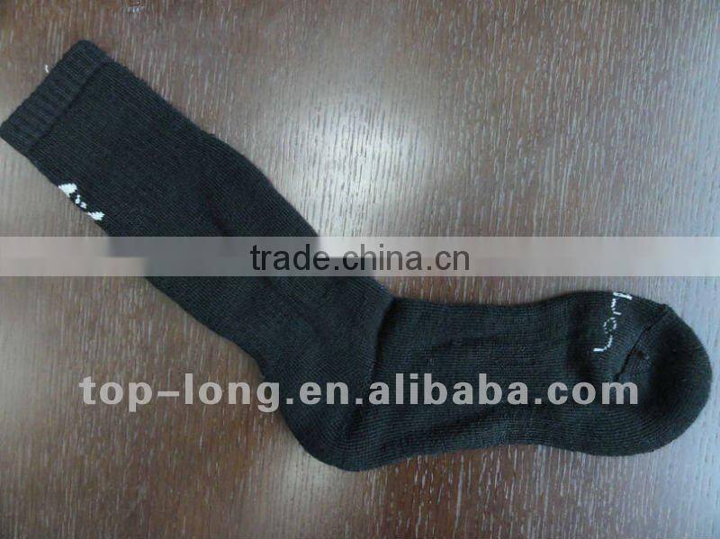 Black Merino long sports sock men