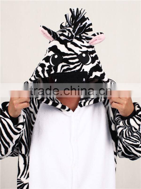 footless polyester Fleece plus size animal adult onesie pyjamas