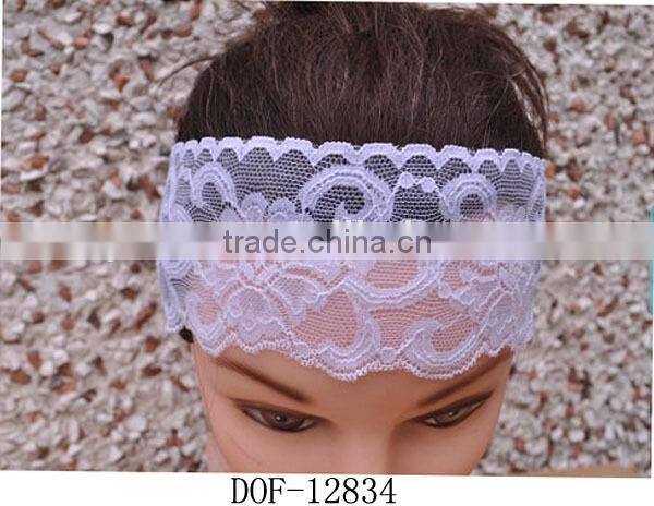 Fashion white HOT popular cotton spring lace wedding headband
