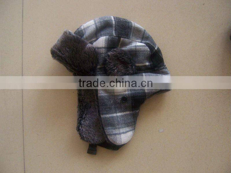 good sell warm winter earflap child fur hats in coffee colour