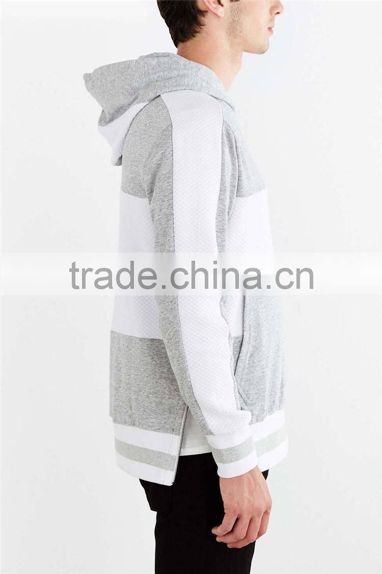 New designer blank hoodie grey and white hoodie side zip