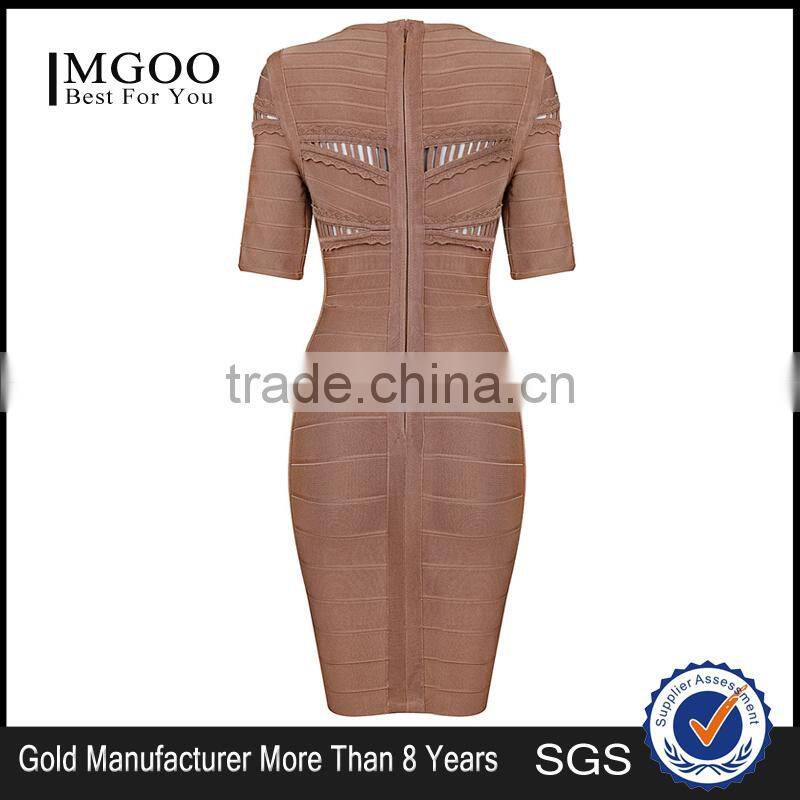 2015 High Quality Dresses Fashion Design For Ladies Half Sleeves Wrap Breast Vestidos H517