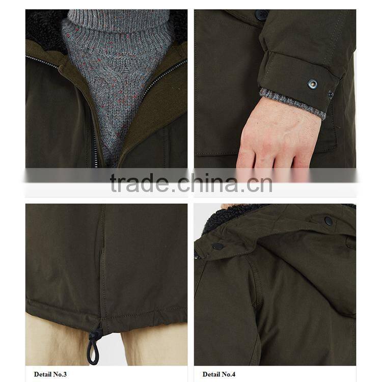 Winter Warm Men's Long Pollar Cotton Hoody Coat Padded Jacket Made In China