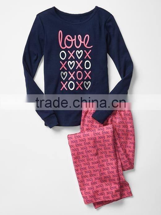 Love printed girls pajamas