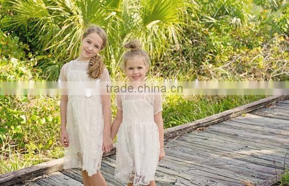 Guangzhou Kid Garment Factory Baby Boutique Wholesale White Dress Lace Baby Frock Patterns