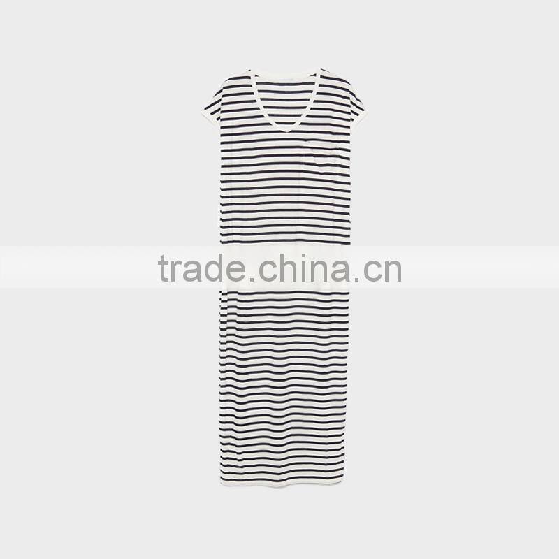 ladies stripe dress shortsleeve maxi dress