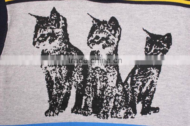 Mens Crew Neck Cartoon Digital Printing Sweater