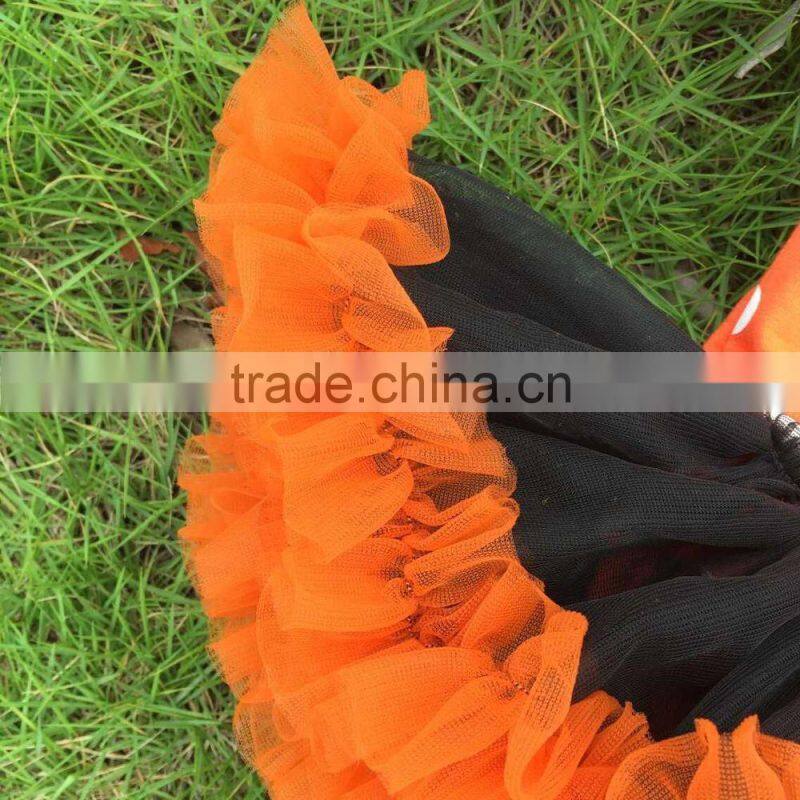 NEW ARRIVAL newborn orange tutu romper kids Halloween tutu romper kid polka dot romper with necklace and headband