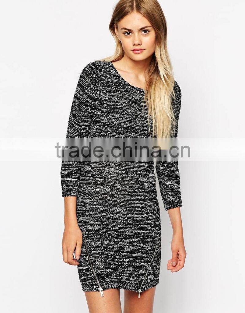 Only Spacedye Zip Front Jumper Dress
