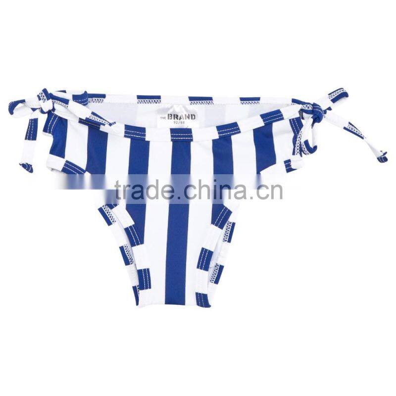 2017 new style kids infant custom Blue and White Stripe Swimsuit children bikini for little baby girls swimwear