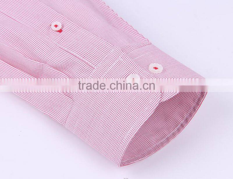 2017 small checks men's long sleeve button-down collar casual shirt