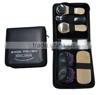 PU leather bag luxury shoe shine kit