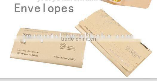 customOEM envelope hot fix rhinestones package with u logo