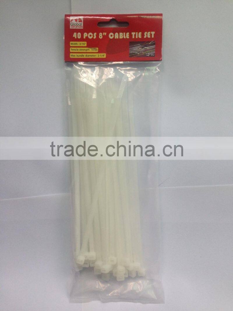 Self Locking plastic Cable ties 8"