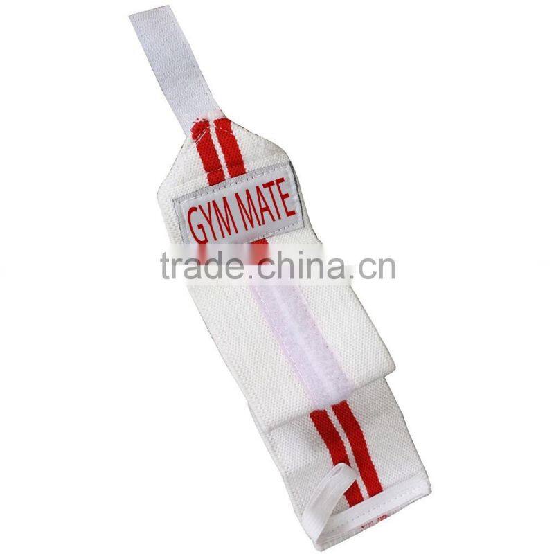 18" Heavy Duty Wrist Wrap (WHITE) by GYM MATE