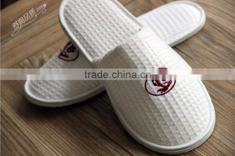 Waffle cotton embroidered robe and waffle bathrobe for couple shawl/kinomo style robe