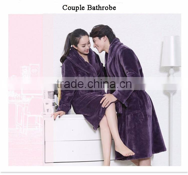 fleece micorfiber bathrobe kimono collar cheap