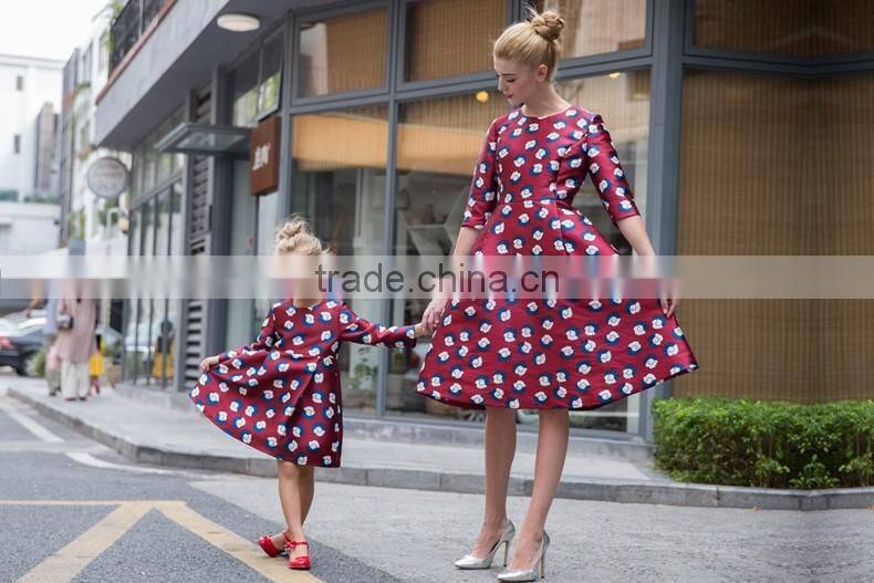 Black white design family clothes outfit mother and daughter fashion matching maxi dresses