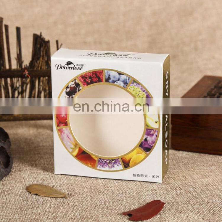 Hot Sale Custom Coloring Paper Folding Box With PVC Window For Skin Soap Packaging