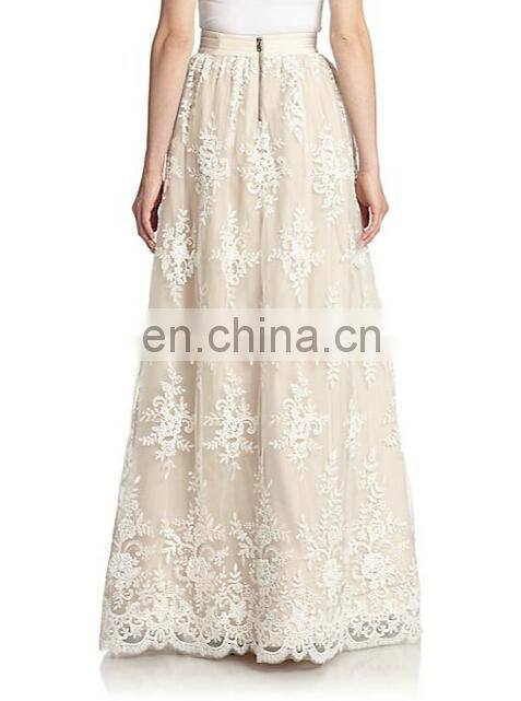 2015 The modern design summer hot selling Fashion Ladies maxi floor length long lace skirt