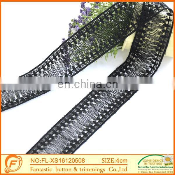 African Trimming laces Black Fabric Lace For Suit Dress