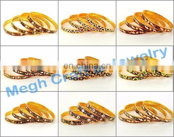 Indian wedding wear metal bangles - Bollywood style metal kangan - Traditional metal bangle churi