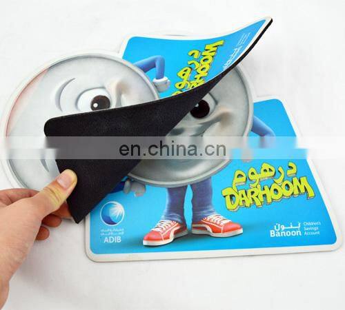 Customized die cut shape printed non-slip mouse mat pvc