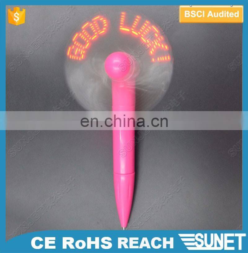 New fashion batteries changed cutom led fan pen