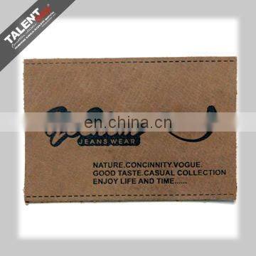 custom brand name logo leather label for jeans