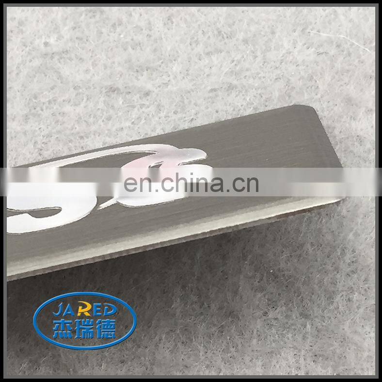 Chinese Suppliers Self Adhesive Custom Name Design Car Metal Brushed and Embossed Aluminum Label