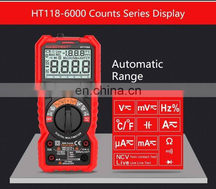 HT118A digital multimeters auto range diode data storage DC 1000v Portable multimetro