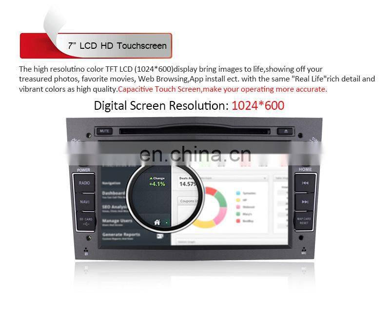 7 Inch capacitive touch screen car Radio GPS Navigation for Opel