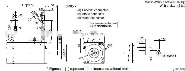 200W Panasonic servo sets MSMJ022G1U / MHMJ022G1U + MADKT1507E