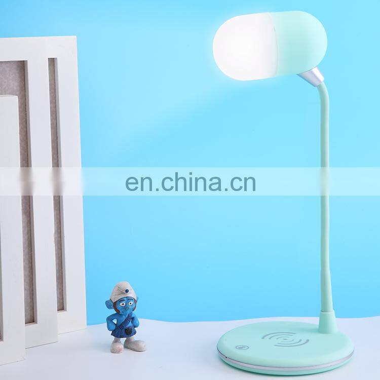 2020 amazon LED touch wirless phone charging bedside lamp music bluetooth speaker bedeside lamp living room decoration