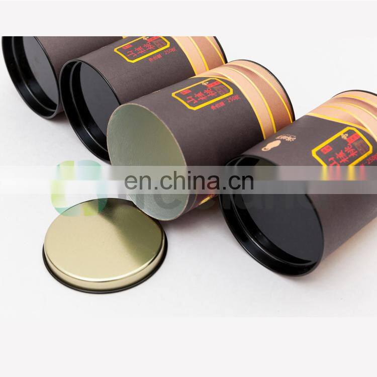 Custom Color Printing Paper Tube Packaging box melon seeds package with Tin Lid
