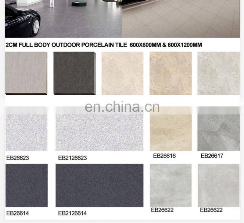 Cheap Porcelain tiles 600x600 Exterior Non-Slip 2cm Ceramic Tile For Outdoor Parking