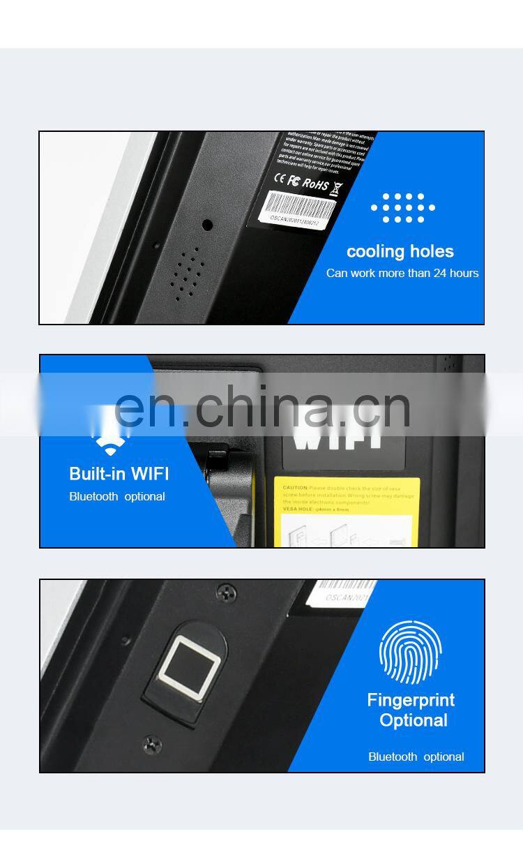 15'' Capacitive touch screen all in one POS with 8inch customer display system/cash register/cashier POS machine