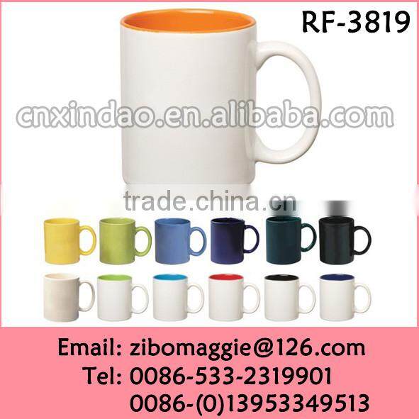 Hot Sale Glazed 11oz Ceramic Travel Water Mug with U Shape for Promotion