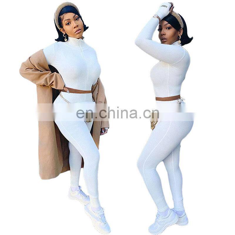 Manufacturer wholesale women's spring and summer new cardigan jacket + folded pants sexy slim 2-piece suit