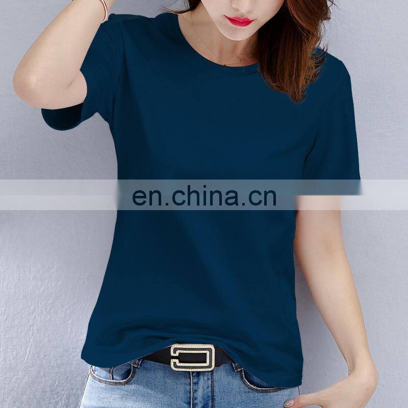 Manufacturer wholesale cotton solid color T-shirt short-sleeved loose top casual sports women's clothing