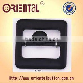 imitation leather color finish black nylon buckle with anti brass bar