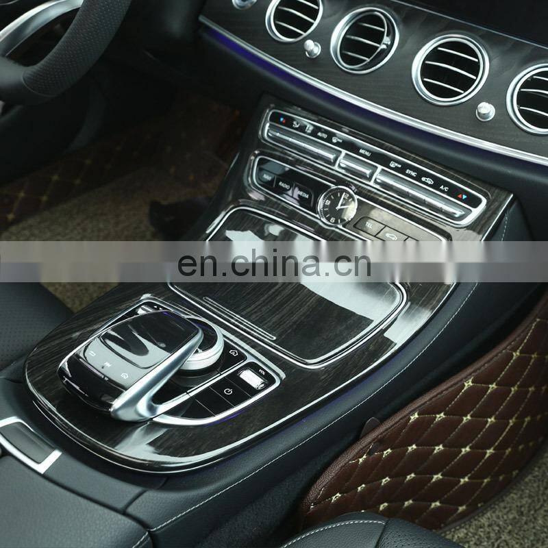 New Black ash Wood Grain For Mercedes Benz E Class W213 2016 2017 ABS Console Gear Panel Frame Cover Trim Stickers