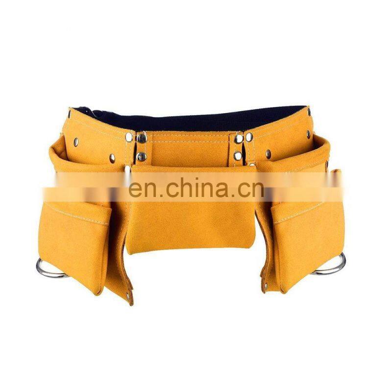 High Quality Heavy Duty Leather Tool Bag Pouch with Belt for Carpenter/ Electrician/ Handyman's Work Tool Bag pouch