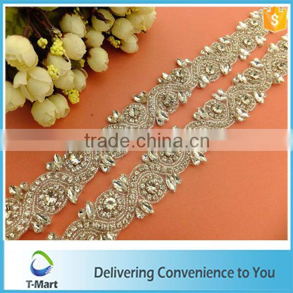 Satin Ribbon Sash Applique trim for wedding dresses