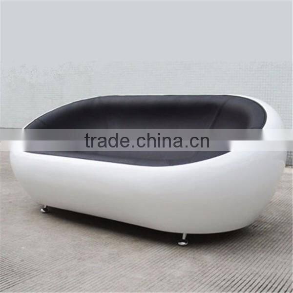 Famous design leather two seat scoop loveseat chair