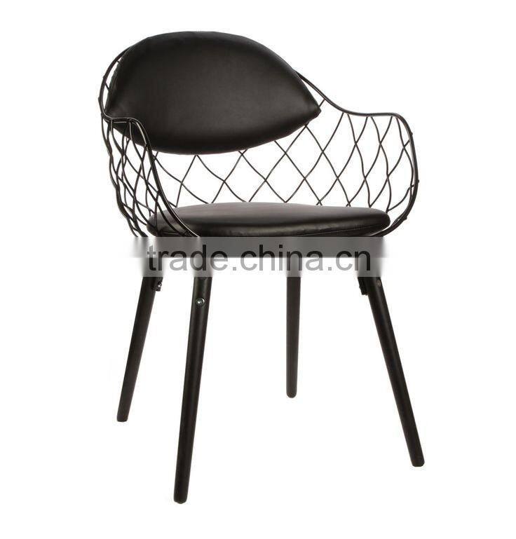 Replica Italian Elegant Design wooden frame with PU seat stlylish metal wire Pina Chair by Jaime Hayon for dining room